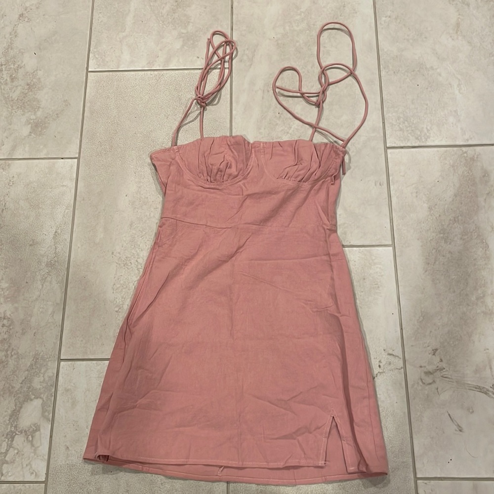 Pink slip dress